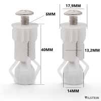 VILSTEIN WC Sitz Schrauben, Universal Befestigungsset für Toilettensitz