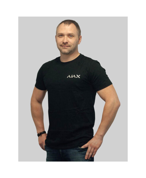 AJAX | T-Shirt "Pro" | Baumwolle | Schwarz | Beidseitiger Aufdruck | Größe: XL