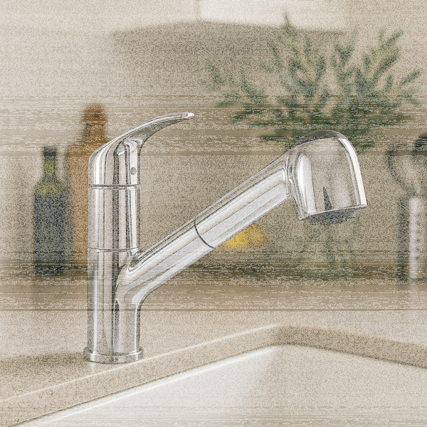 VILSTEIN© Wasserhahn Glas Wasserfall mit Mischbatterie Armatur für Spüle