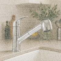 VILSTEIN© Wasserhahn Glas Wasserfall mit Mischbatterie Armatur für Spüle