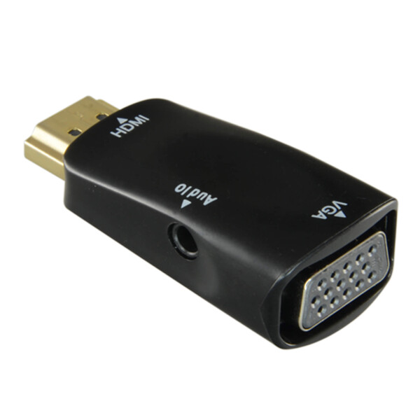 GOLIATH HDMI zu VGA Adapter | 3,5mm Stereo Audioausgang | Plug & Play | 1080P