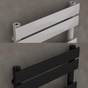 VILSTEIN Badheizkörper Mittelanschluss, Seitenanschluss, Paneel-Heizkörper, Schwarz, 800 x 500 mm