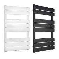 VILSTEIN Badheizkörper Mittelanschluss, Seitenanschluss, Paneel-Heizkörper, Schwarz, 800 x 500 mm