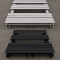 VILSTEIN Badheizkörper Mittelanschluss, Seitenanschluss, Paneel-Heizkörper, Schwarz, 800 x 500 mm