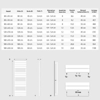 VILSTEIN Badheizkörper Mittelanschluss, Seitenanschluss, Paneel-Heizkörper, Schwarz, 800 x 500 mm