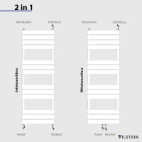 VILSTEIN Badheizkörper Mittelanschluss, Seitenanschluss, Paneel-Heizkörper, Weiß, 1200 x 600 mm