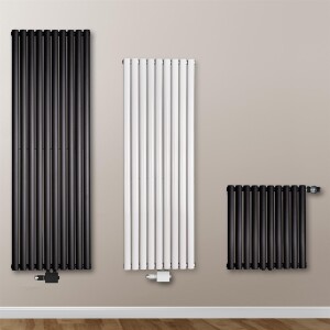 VILSTEIN Heizkörper Klein - 60 x 60 cm | Flacher Design Handtuchheizkörper, Mittelanschluss, Seitenanschluss, Weiß