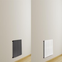 VILSTEIN Heizkörper Klein - 60 x 60 cm | Flacher Design Handtuchheizkörper, Mittelanschluss, Seitenanschluss, Weiß