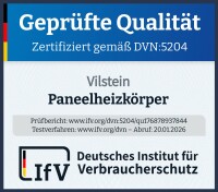 VILSTEIN Paneelheizkörper, Mittelanschluss und Seitenanschluss, Zweilagig Weiß,1600 x 480 mm