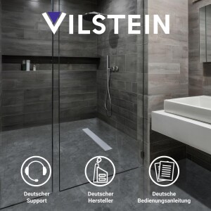 VILSTEIN© Duschrinne mit Siphon Boden- und Duschablauf Befliesbar 60 cm