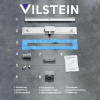 VILSTEIN© Duschrinne mit Siphon Boden- und Duschablauf Befliesbar 60 cm