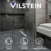 VILSTEIN© Duschrinne mit Siphon Boden- und Duschablauf Befliesbar 80 cm