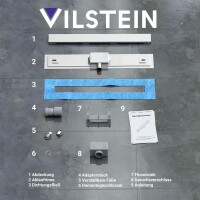 VILSTEIN© Duschrinne mit Siphon Boden- und Duschablauf Randablauf 70 cm