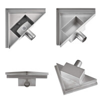 VILSTEIN© Duschrinne mit Siphon Boden- und Duschablauf Dreieckig Randablauf 20 x 20 cm