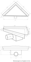 VILSTEIN© Duschrinne mit Siphon Boden- und Duschablauf Dreieckig Randablauf 20 x 20 cm