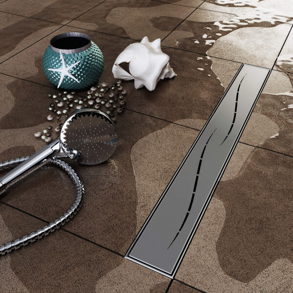 VILSTEIN© Duschrinne mit Siphon Boden- und Duschablauf Welle
