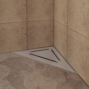 VILSTEIN© Duschrinne mit Siphon Boden- und Duschablauf Dreieckig Schlitze