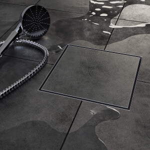 VILSTEIN© Duschrinne mit Siphon Boden- und Duschablauf Quadratisch Befliesbar