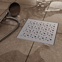 VILSTEIN© Duschrinne mit Siphon Boden- und Duschablauf Quadratisch Kreise