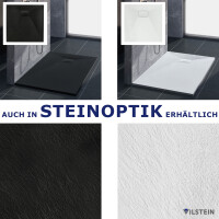 VILSTEIN Duschwanne Duschtasse Acryl Flach Acrylwanne Brausewanne Ablaufgarnitur