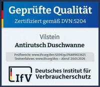 VILSTEIN Duschwanne, Antirutsch, flach, Steinoptik, inkl. Siphon, 120 x 90 x 3 cm, Schwarz