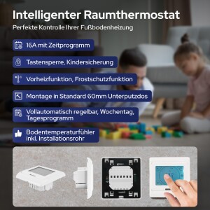 VILSTEIN© Elektrische Fußbodenheizung 150W/m² TWIN Technologie Elektro Komplett-Set