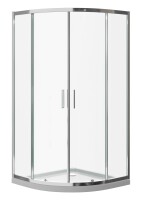 VILSTEIN Duschkabine, Aluminiumprofile, Glas, Schiebetüren, Rund, 90 x 90 cm