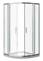 VILSTEIN Duschkabine, Aluminiumprofile, Glas, Schiebetüren, Rund, 90 x 90 cm