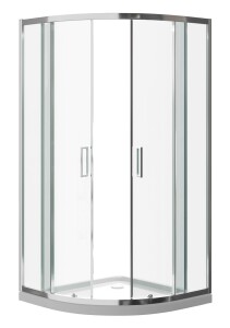VILSTEIN Duschkabine, Aluminiumprofile, Glas, Schiebetüren, Rund, 80 x 80 cm
