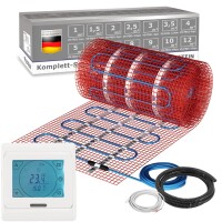 VILSTEIN© Elektrische Fußbodenheizung 150W/m² TWIN Technologie Elektro Komplett-Set - 10m² - 20m