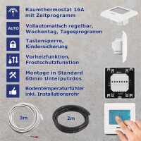 VILSTEIN Elektrische Fußbodenheizung | Heizmatte mit 150W Leistung |  0,5m breit| 7m²- 14m lang