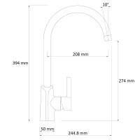 VILSTEIN Küchenarmatur | Einhebel-Mischbatterie | 360° Schwenkbar | Wassersparend | Hochdruck | Weiß