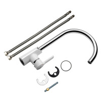 VILSTEIN Küchenarmatur | Einhebel-Mischbatterie | 360° Schwenkbar | Wassersparend | Hochdruck | Weiß