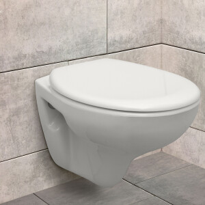 VILSTEIN WC Sitz mit Absenkautomatik, Quickrelease, hochwertige Qualität aus Duroplast, Weiß