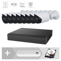 GOLIATH IP Kamera Set| 8 x 4 MP | 2.8 mm | 30m IR | App |Starlight | Maskierung | IP67 | PoE Set