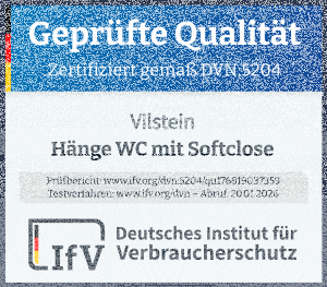VILSTEIN Wand WC | Spülrandloses Hänge WC | Tiefspüler Toilette inkl. Sitz mit Softclose | Quickrelease