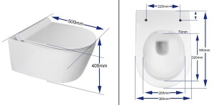 VILSTEIN Wand WC | Spülrandloses Hänge WC | Tiefspüler Toilette inkl. Sitz mit Softclose | Quickrelease