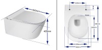 VILSTEIN Hänge WC - Spülrandlos - Tiefspüler Toilette inkl. Sitz mit Softclose und Quickrelease