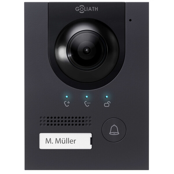 GOLIATH Hybrid IP & 2-Draht BUS Video Türsprechanlage | Türstation | 2MP | IR | App | 180° Winkel