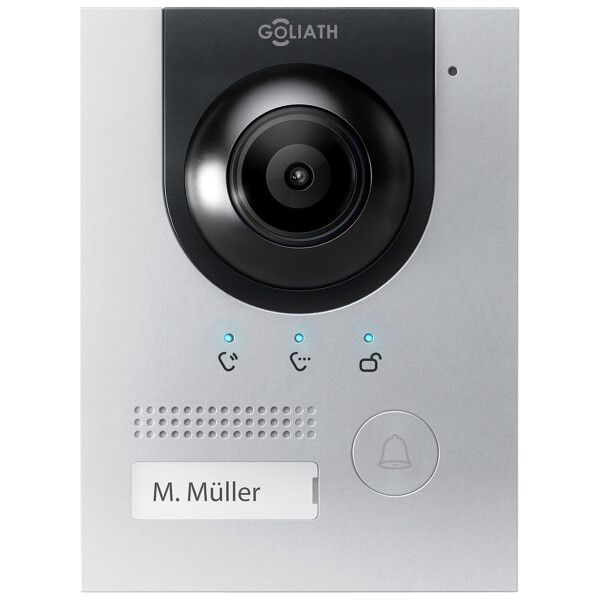 GOLIATH Hybrid IP & 2-Draht BUS Video Türsprechanlage | Türstation | 2MP | IR | App | 180° Winkel