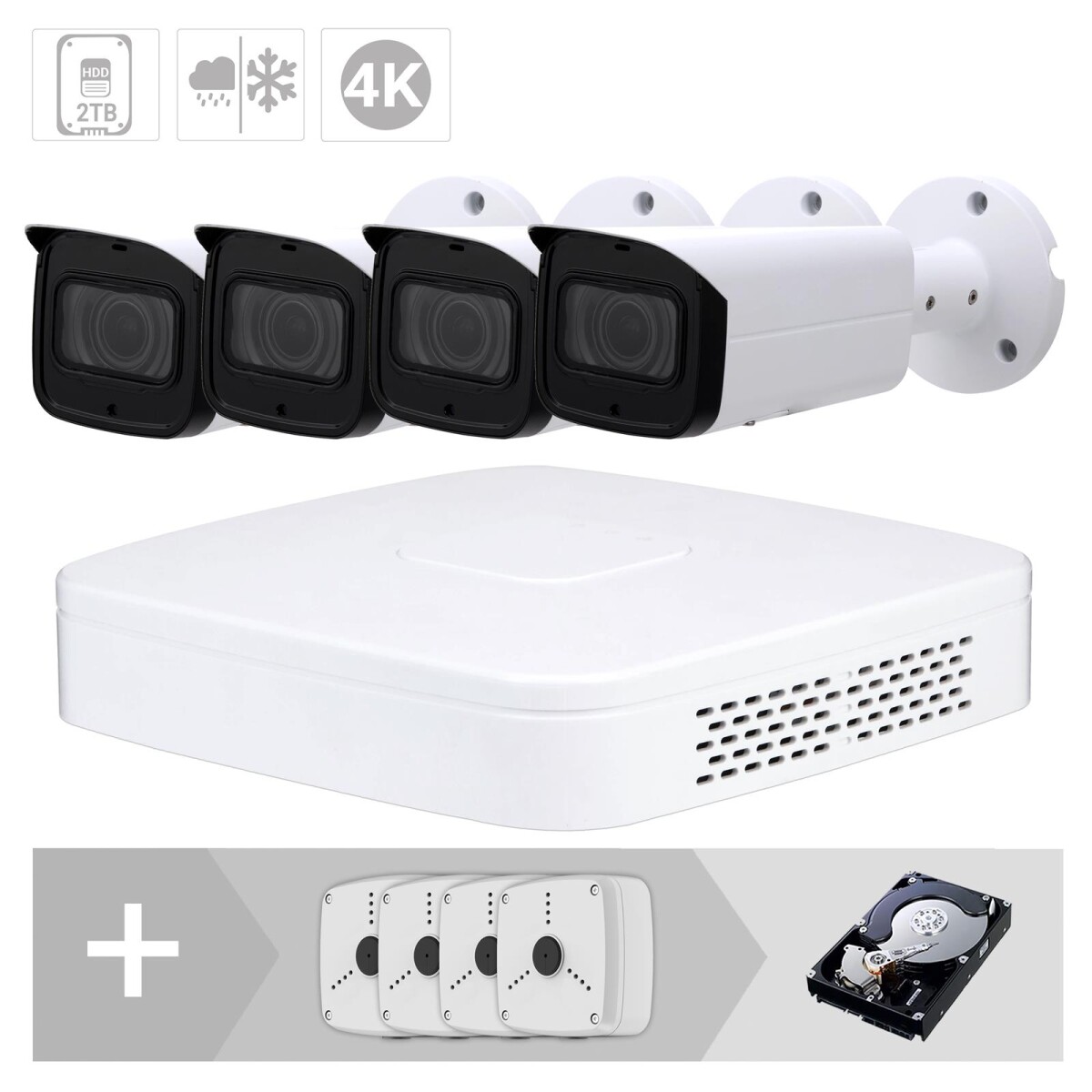 GOLIATH IP Kamera Set| 4 x 8 MP | Motorzoom | 60m IR |...