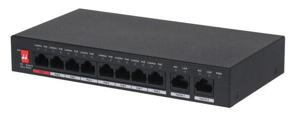 GOLIATH 8-Port PoE Switch | +2 Base-T/X Port | 10/100/1000 Mbps |  Max 30W/Port | Gesamtleistung 96W