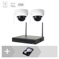 GOLIATH IP WLAN Dome Kamera Set | 2x4 MP | 2.8 mm | 30m IR | App | Metall | IP67 | IK10 | WiFi Set