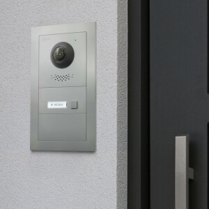 GOLIATH Hybrid IP & 2-Draht Video Türsprechanlage | 1er Klingel Modul | LED Namensschild | Aluminium
