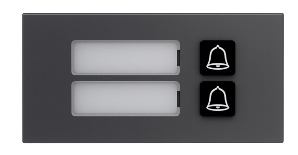 GOLIATH Hybrid IP & 2-Draht Video Türsprechanlage | 2er Klingel Modul | LED Namensschild | Aluminium