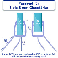 2x Vilstein Wasserabweisende Dichtung für Dusche und Glastüren 1m, 6-8mm Glasdicke, gerade #1