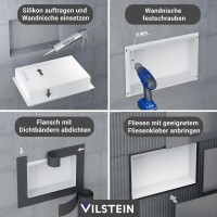 Edelstahl Wandnische 30 X 30 Cm In Weiß - Rostfrei, Wasserdicht, Für Bad Oder Dusche