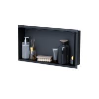 VILSTEIN | Duschnische 30x60 cm | Unterputz | Wandnische Schwarz | Randloses Duschregal mit Ablage