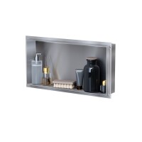 VILSTEIN | Duschnische 30x60 cm  aus Edelstahl | Randloses Wandnische mit Ablage