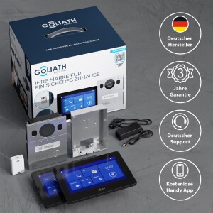 GOLIATH Basic 2-Draht BUS Türsprechanlage | FullHD | App | 150° | 1 Familie | Aufputz | 2 x Innenstationen